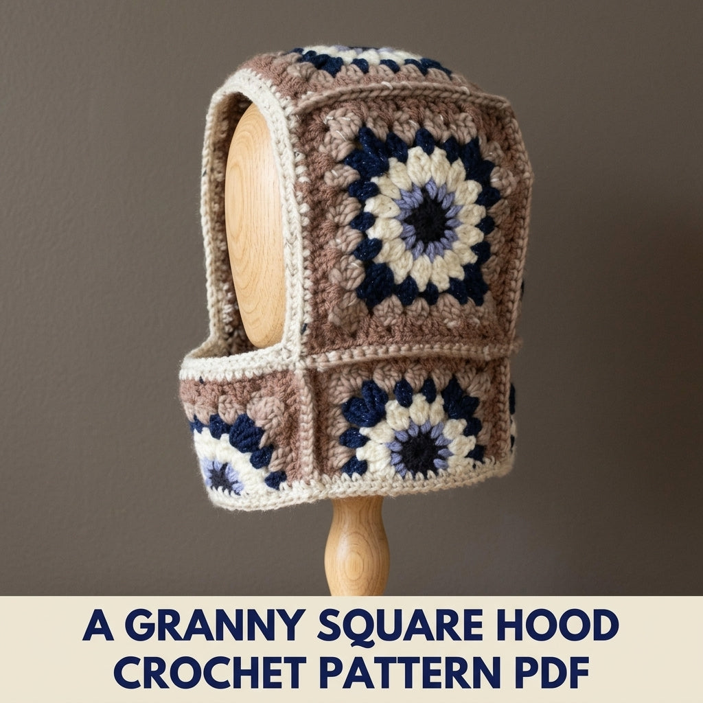 Granny Square Hood Crochet Pattern PDF – Chunky Balaclava Hood