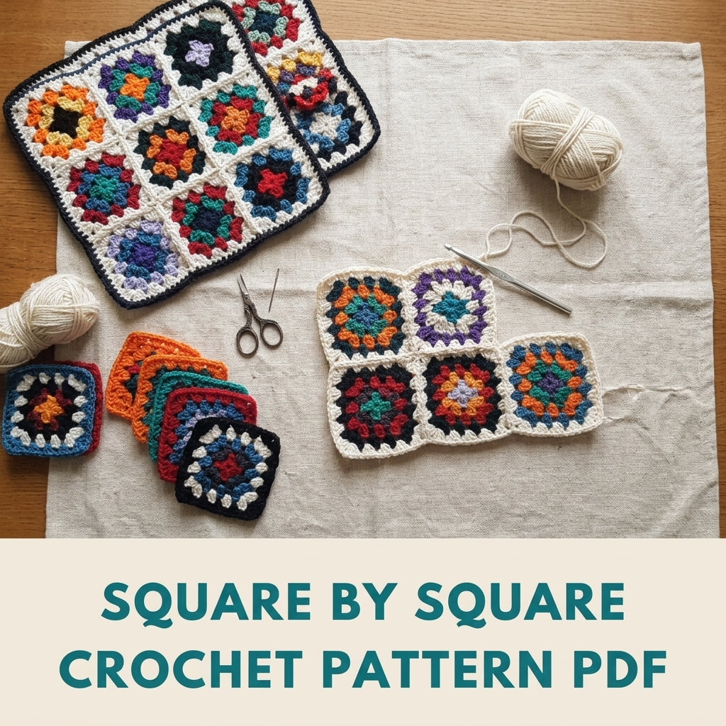 Granny Square Placemats Crochet Pattern PDF – Retro Table Mats