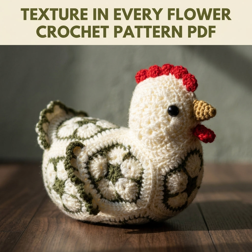 African Flower Hen Crochet Pattern PDF – Hexagon Amigurumi Chicken