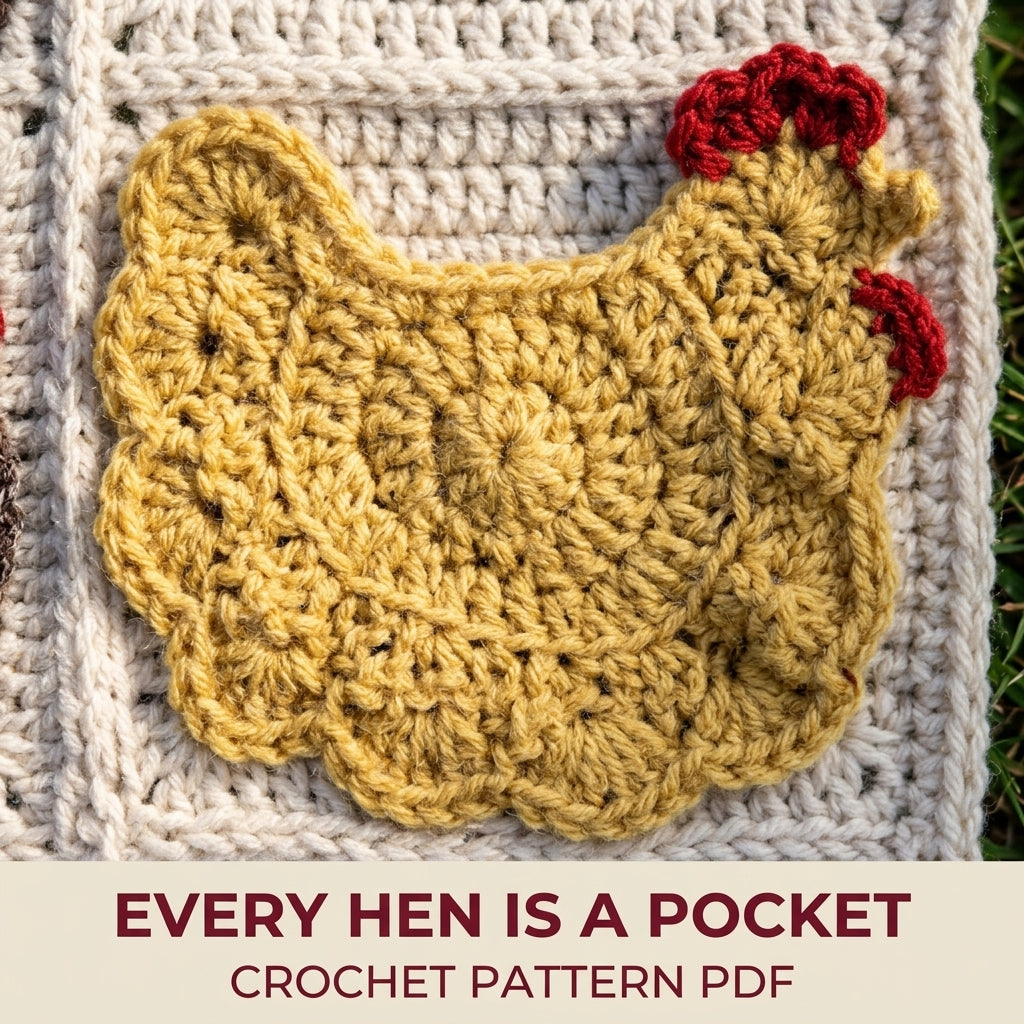Hen Pocket Egg Apron Crochet Pattern PDF – Chicken Egg Gathering Apron