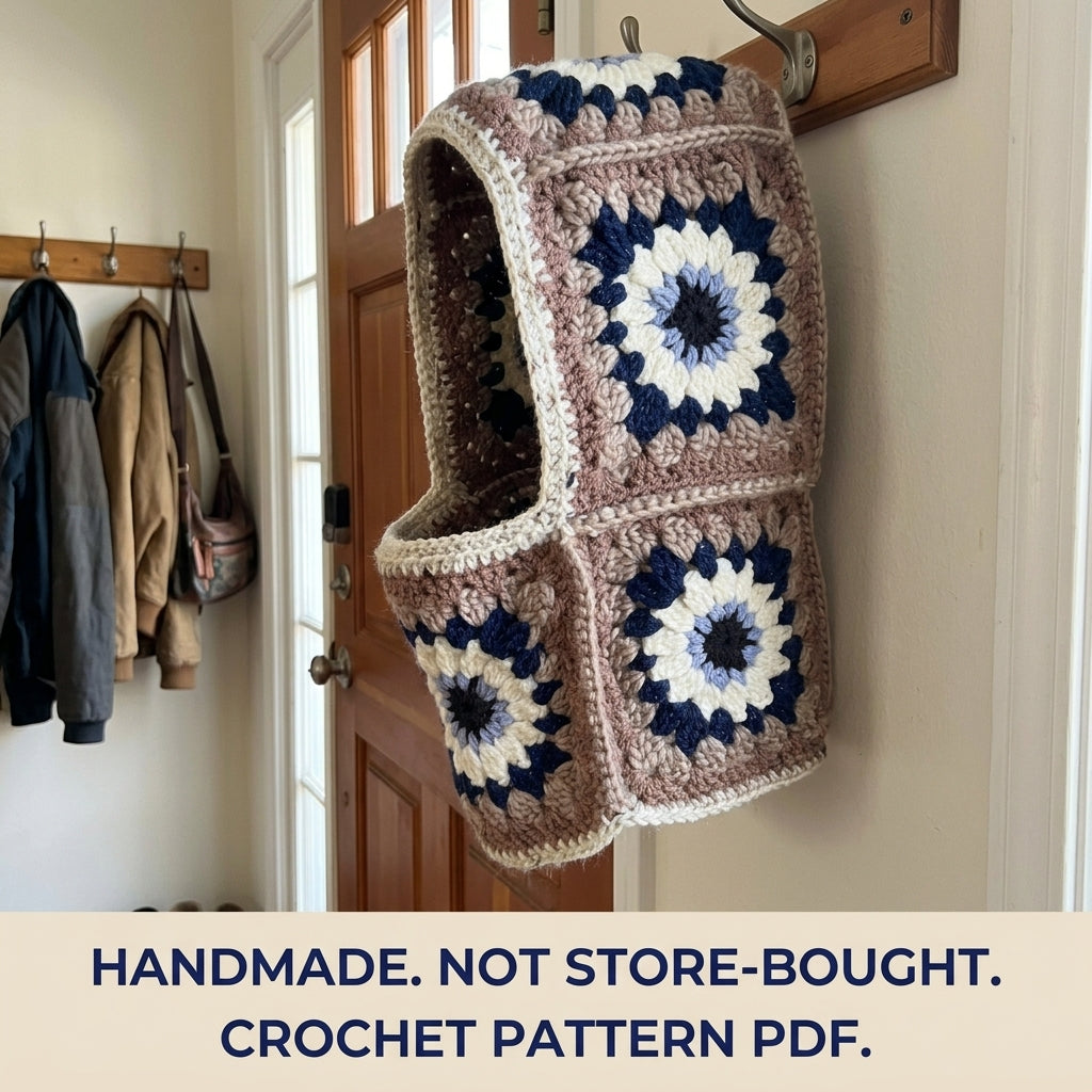 Granny Square Hood Crochet Pattern PDF – Chunky Balaclava Hood
