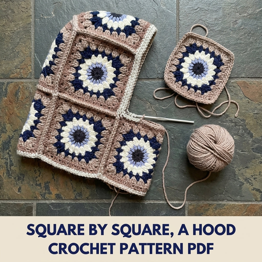 Granny Square Hood Crochet Pattern PDF – Chunky Balaclava Hood