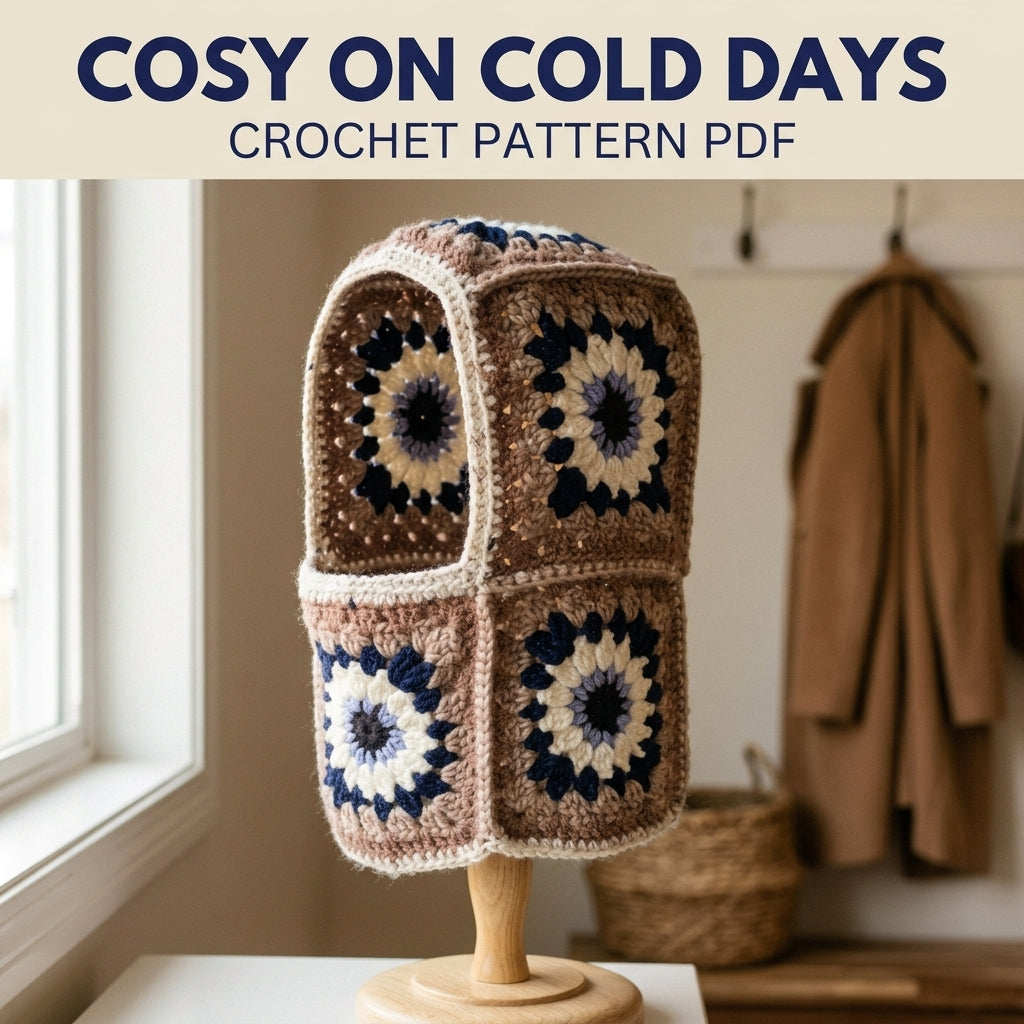Granny Square Hood Crochet Pattern PDF – Chunky Balaclava Hood