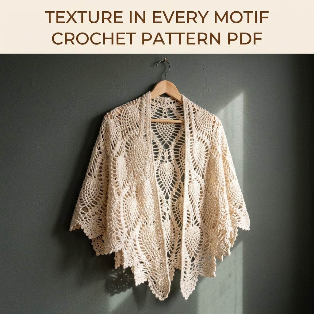 Pineapple Lace Shawl Crochet Pattern PDF – Classic Lace Wrap with Pointed Scalloped Edge