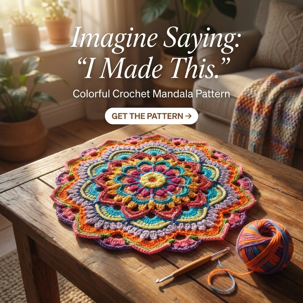 Overlay Crochet Mandala Pattern | Layered Petal Table Topper & Centrepiece | Multi-Colour Doily | PDF Instant Download