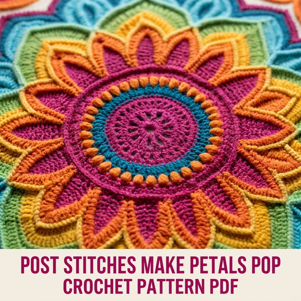 Rainbow Bloom Wall Hanging Crochet Pattern PDF – 3D Flower Mandala Wall Decor