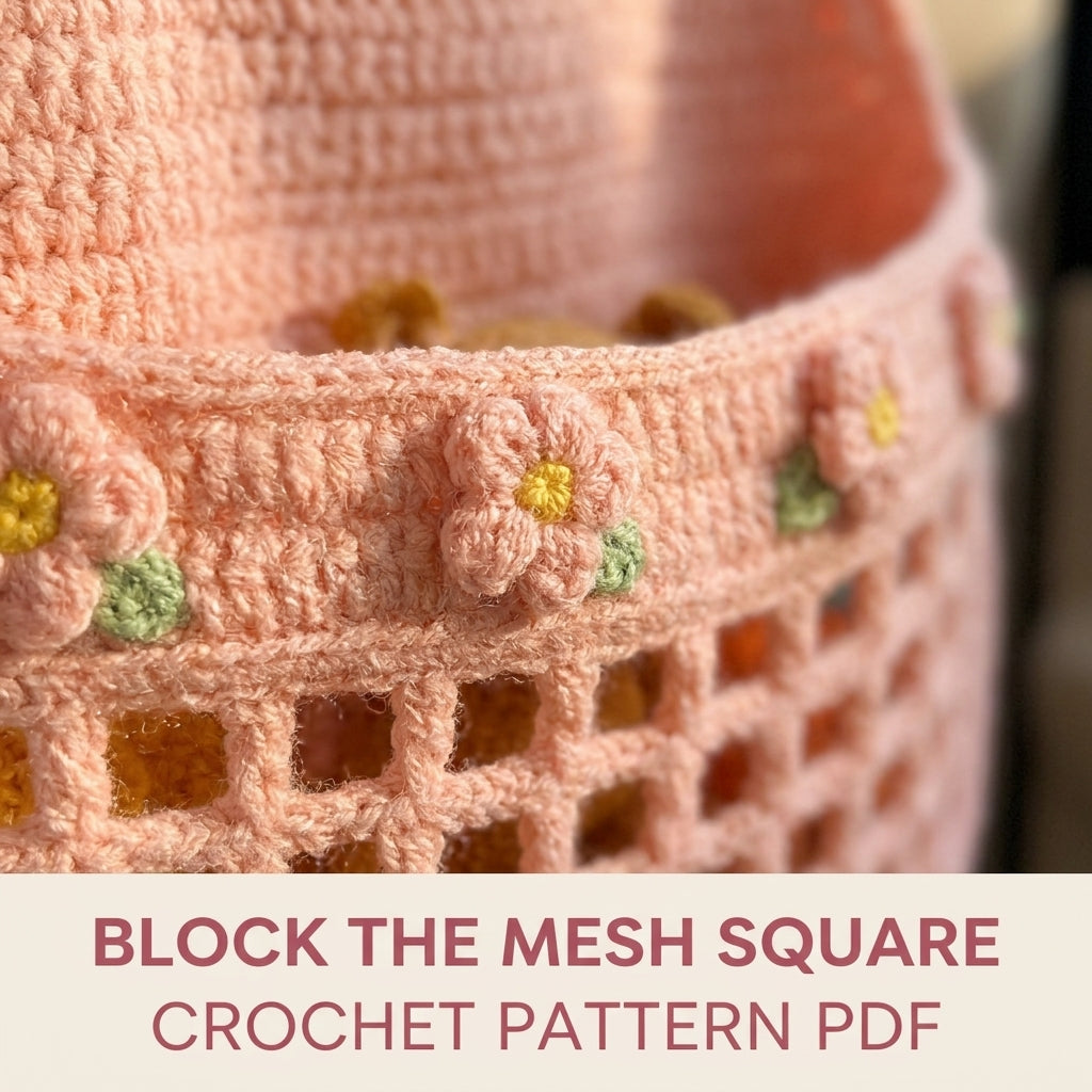 Flower Mesh Car Seat Organizer Crochet Pattern PDF – Back Seat Toy Holder