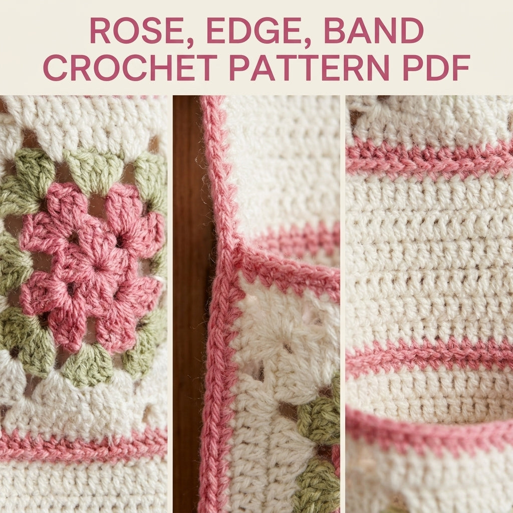 Rose Granny Door Organizer Crochet Pattern PDF – Hanging Bathroom Storage