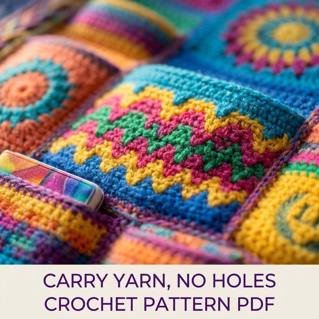 Rainbow Tapestry Armrest Organizer Crochet Pattern PDF – Sofa Caddy