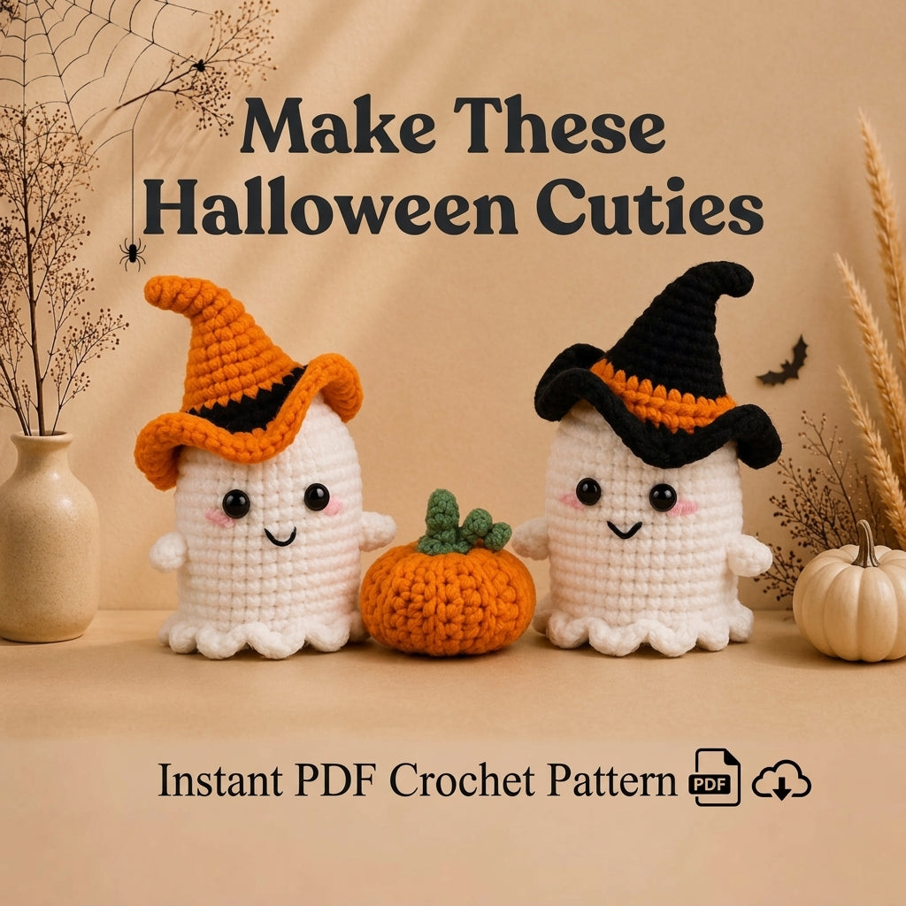 Halloween Amigurumi Crochet Pattern — Ghost and Pumpkin Duo, 2 Patterns in 1, Beginner Friendly, US Terms, PDF Download