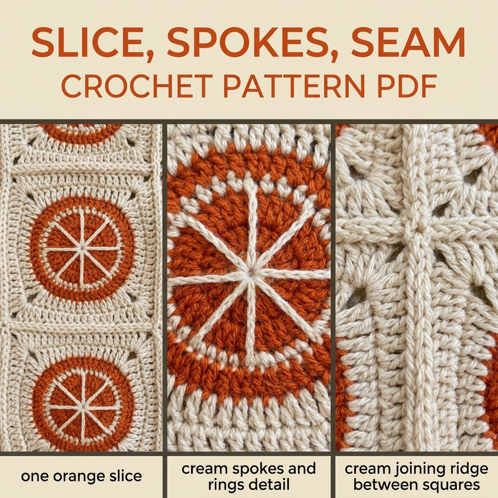 Orange Slice Granny Tote Bag Crochet Pattern PDF – Summer Fruit Market Bag
