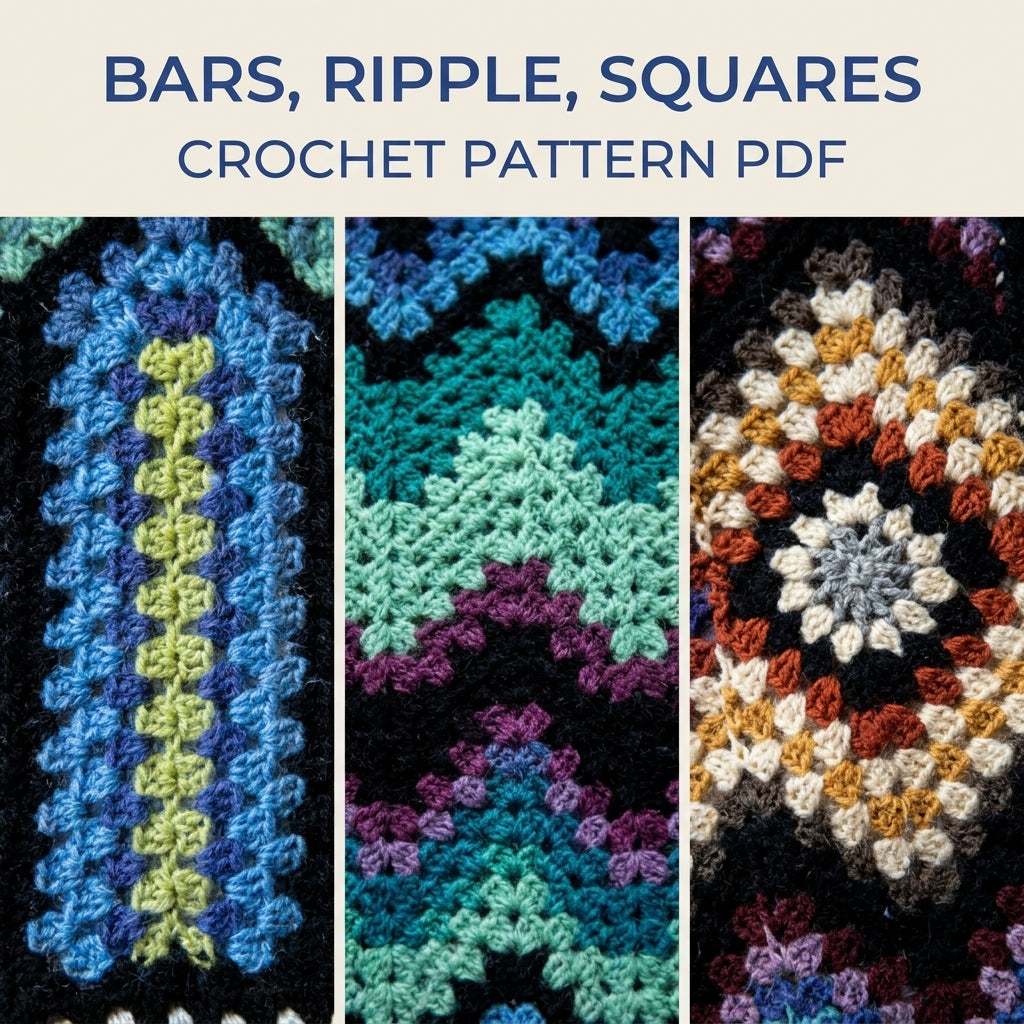 Granny Ripple Sampler Blanket Crochet Pattern PDF – Granny Stitch Afghan