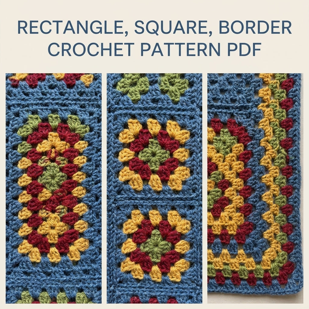 Granny Rectangle Blanket Crochet Pattern PDF – Retro Granny Afghan