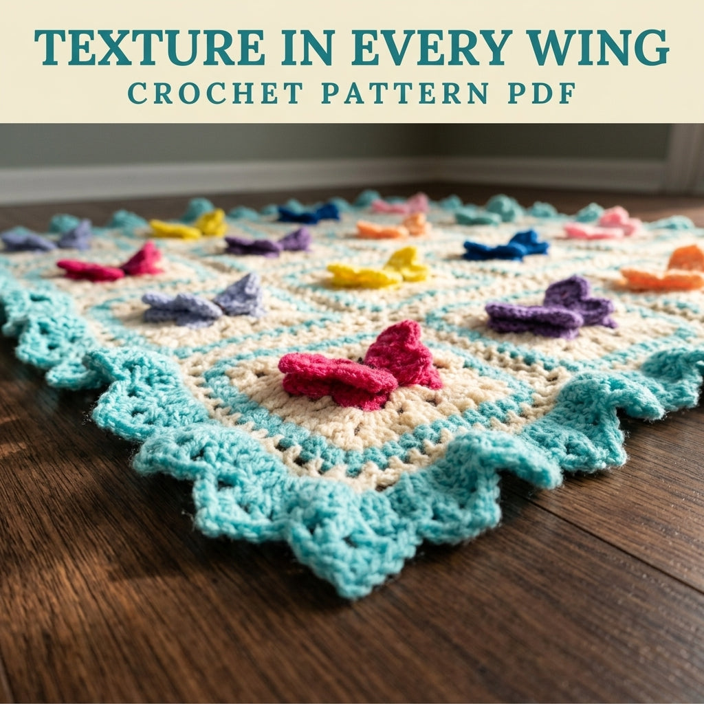 Butterfly Granny Square Baby Blanket Crochet Pattern PDF – 3D Butterfly