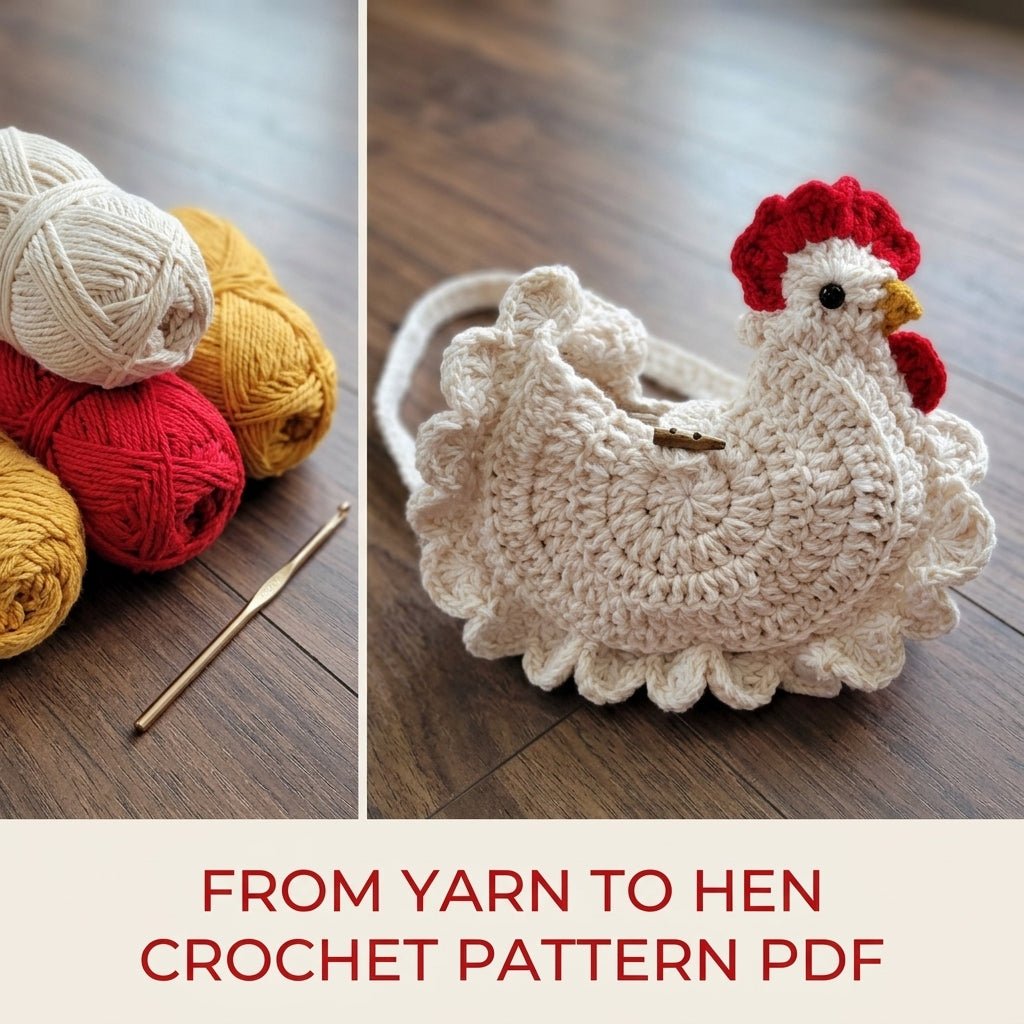 Hen Bag Crochet Pattern PDF – Chicken Crossbody Purse