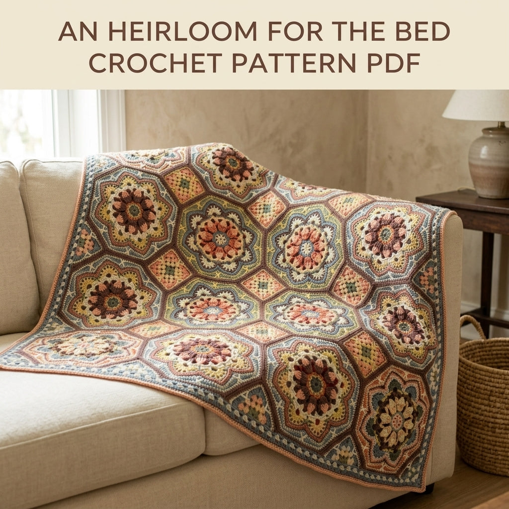 Octagon Mandala Tile Blanket Crochet Pattern PDF – Mandala Motif Afghan
