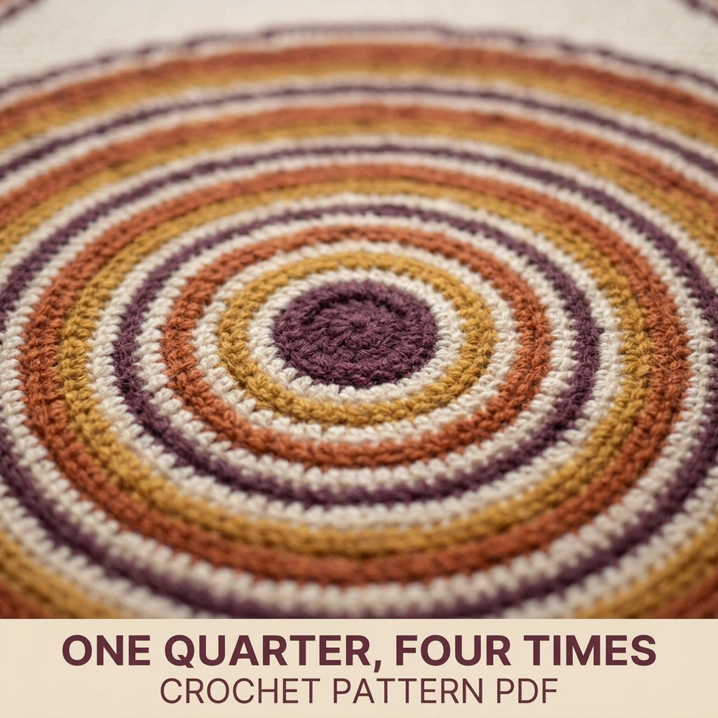 Ripple Rings Tapestry Crochet Blanket Pattern PDF – Concentric Circle Throw in Plum, Orange and Mustard