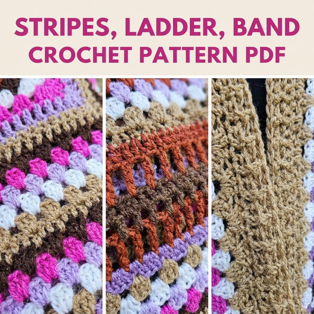 Hexagon Stripe Granny Cardigan Crochet Pattern PDF – Easy Hexagon Cardigan