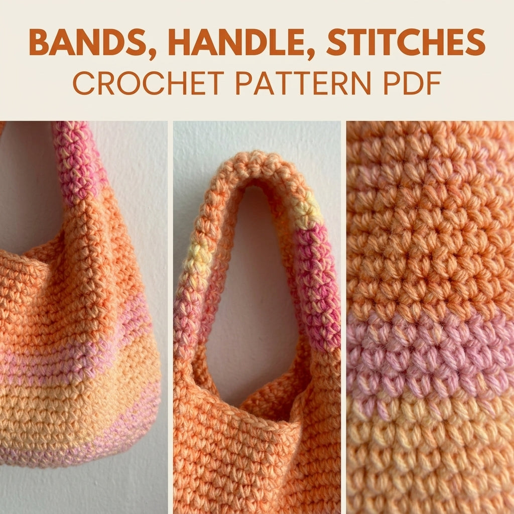 Sunset Slouch Bag Crochet Pattern PDF – Easy Single Crochet Shoulder Bag