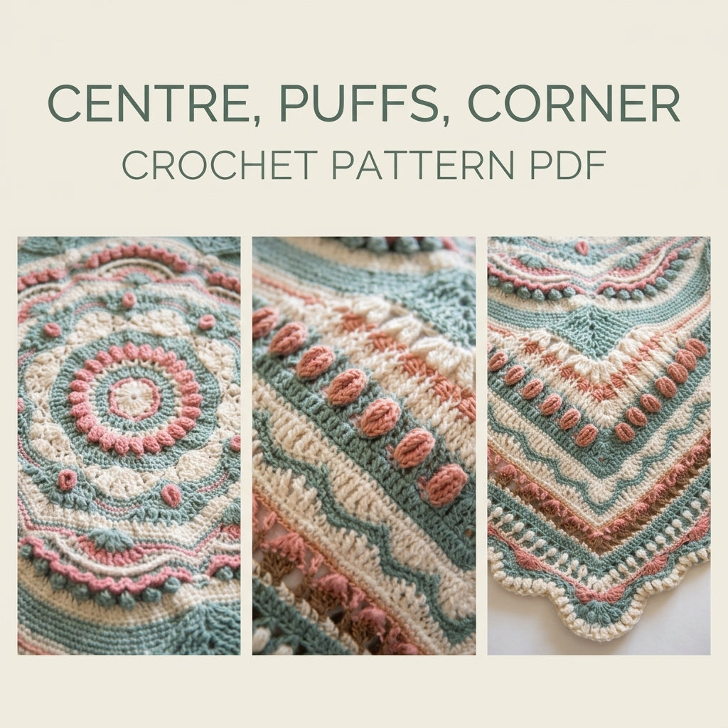Sage Salmon Overlay Mandala Blanket Crochet Pattern PDF – Textured Mandala Throw