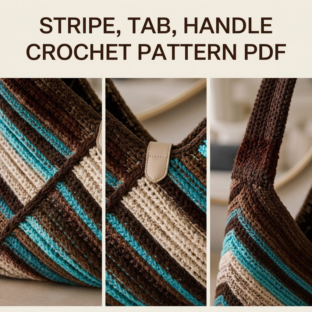 Diagonal Stripe Hobo Bag Crochet Pattern PDF – Diagonal Stripe Shoulder Bag