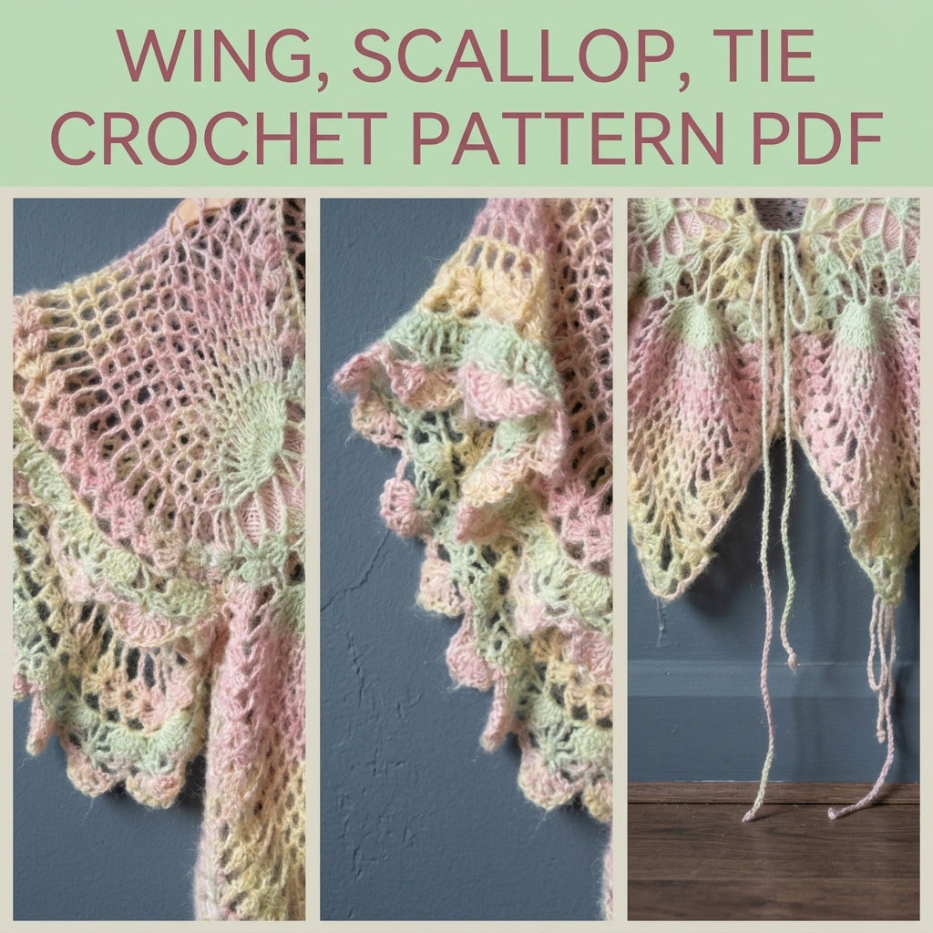 Butterfly Wing Shrug Crochet Pattern PDF – Pineapple Lace Shrug