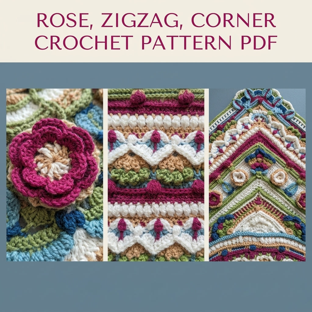 Jewel Overlay Mandala Blanket Crochet Pattern PDF – Colourful Textured Throw