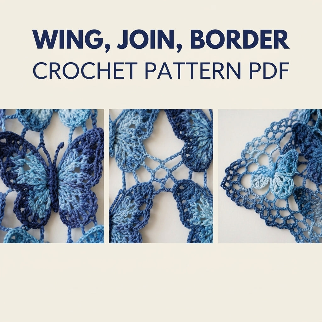 Butterfly Wrap Crochet Pattern PDF – Joined Lace Butterfly Shawl