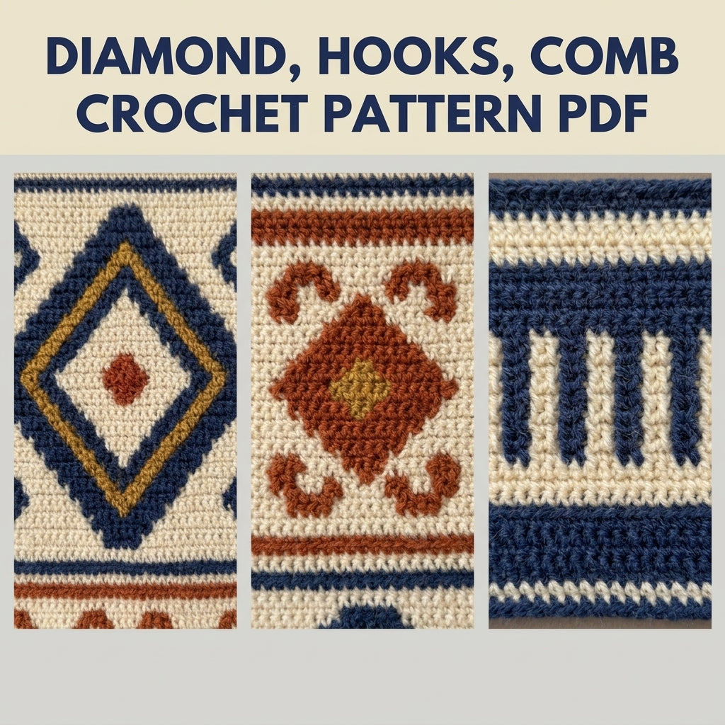 Diamond Tapestry Crochet Pattern PDF – Geometric Crochet Wall Decor