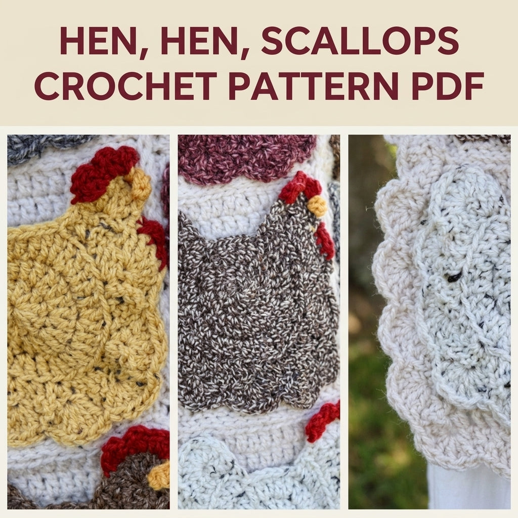 Hen Pocket Egg Apron Crochet Pattern PDF – Chicken Egg Gathering Apron