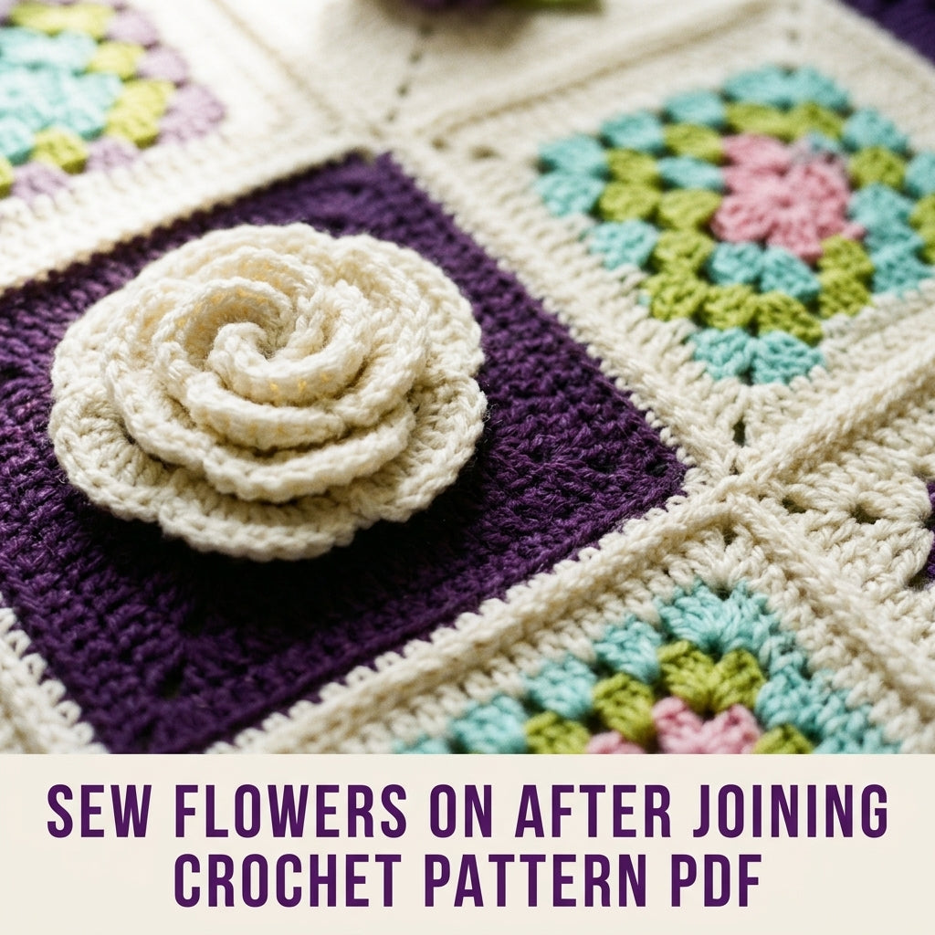 3D Flower Granny Sampler Blanket Crochet Pattern PDF – Rose and Violet Afghan