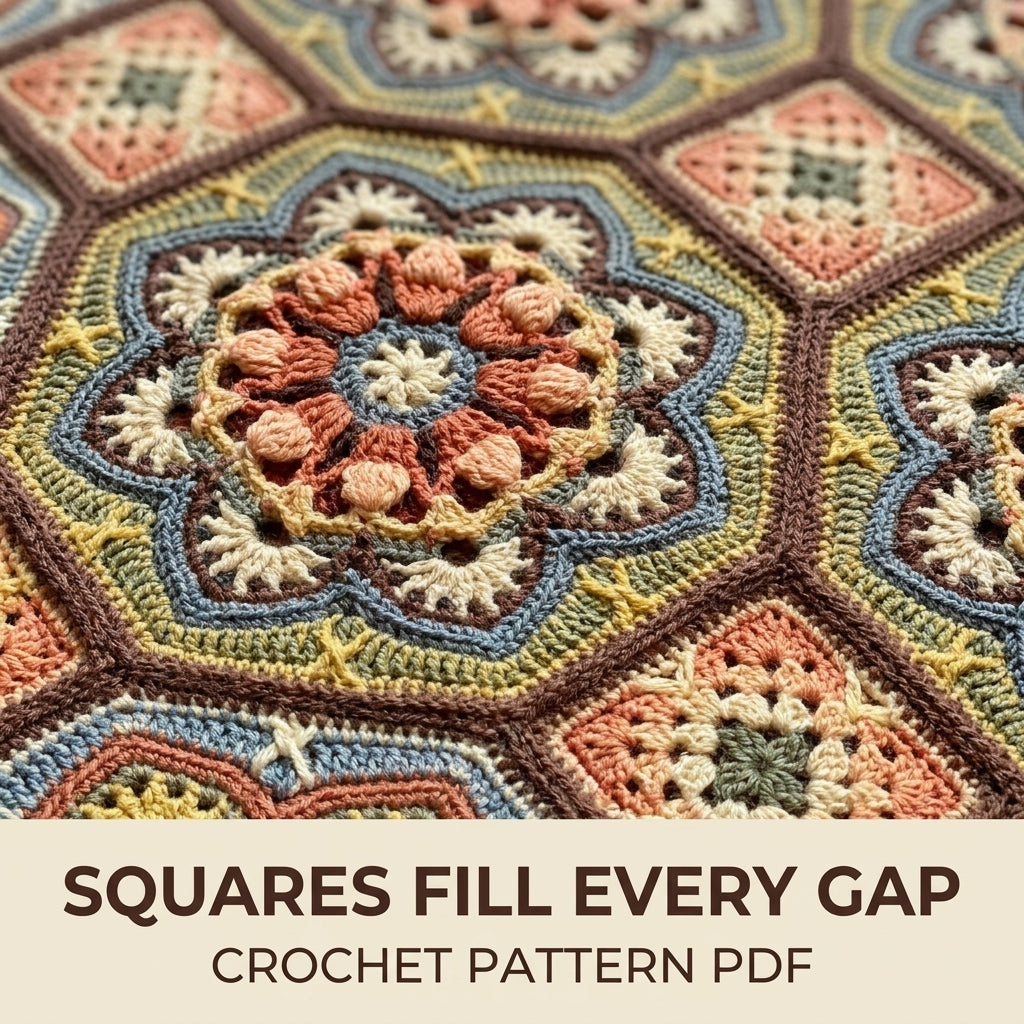 Octagon Mandala Tile Blanket Crochet Pattern PDF – Mandala Motif Afghan