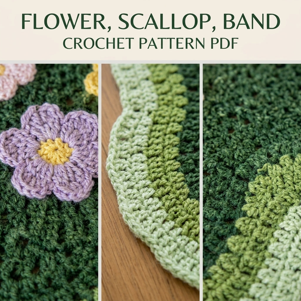 Flower Meadow Rug Crochet Pattern PDF – Cloud Shaped Floor Rug