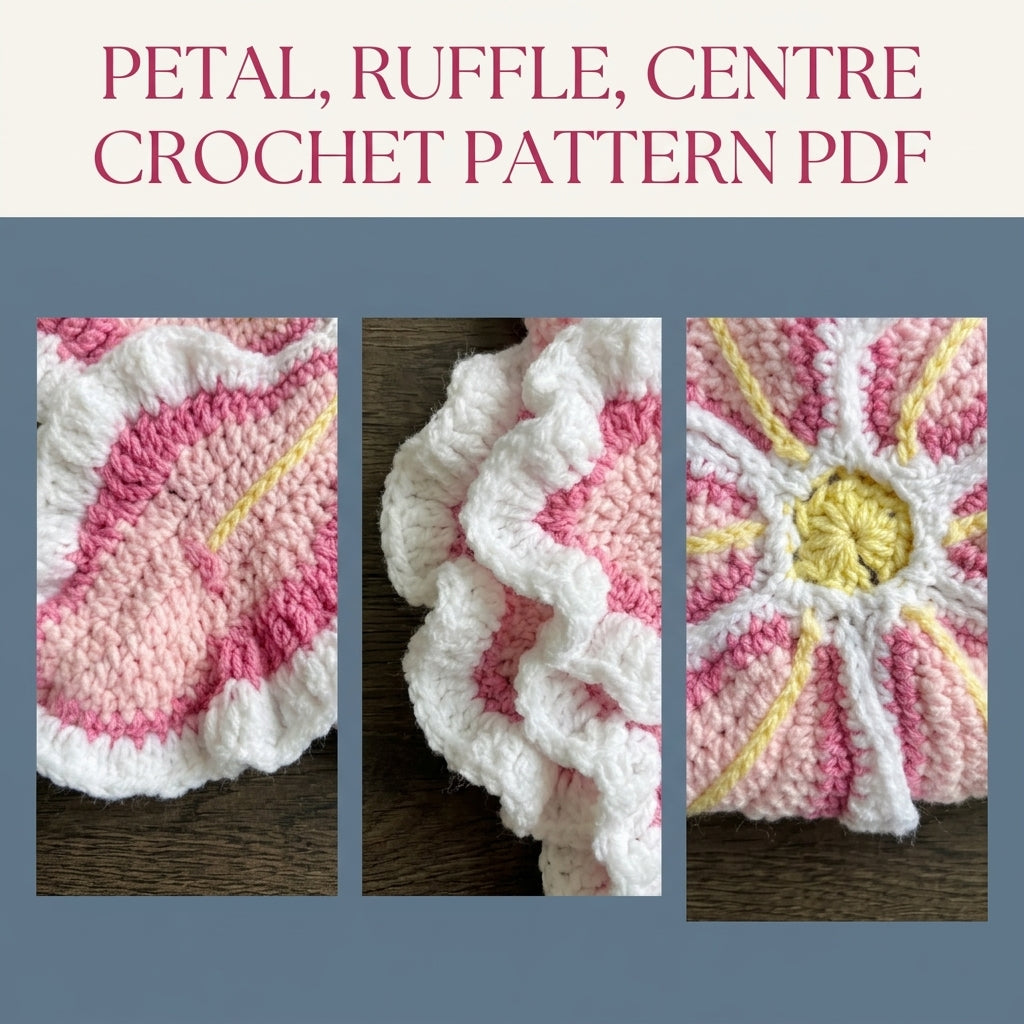Flower Petal Bag Crochet Pattern PDF – Pink Ruffled Flower Shoulder Bag