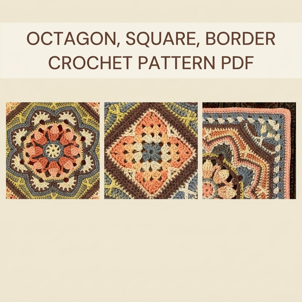 Octagon Mandala Tile Blanket Crochet Pattern PDF – Mandala Motif Afghan