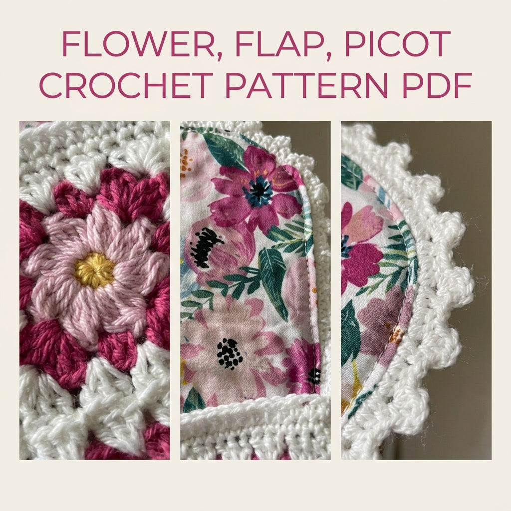 Flower Granny Pocket Pot Holder Crochet Pattern PDF – Kitchen Gift