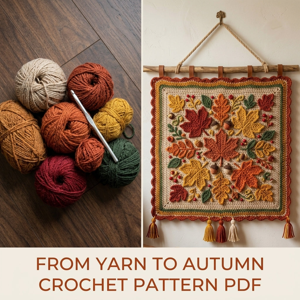Autumn Leaves Wall Hanging Crochet Pattern PDF – Fall Wall Decor