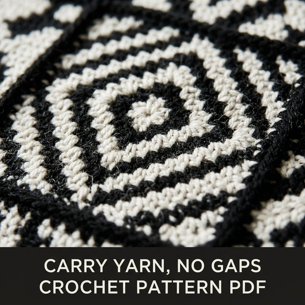 Geometric Tapestry Wall Hanging Crochet Pattern PDF – Black and White Wall Decor
