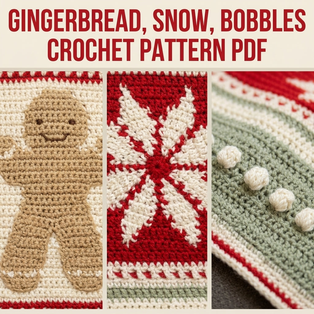 Gingerbread Christmas Blanket Crochet Pattern PDF – Festive Tapestry Afghan