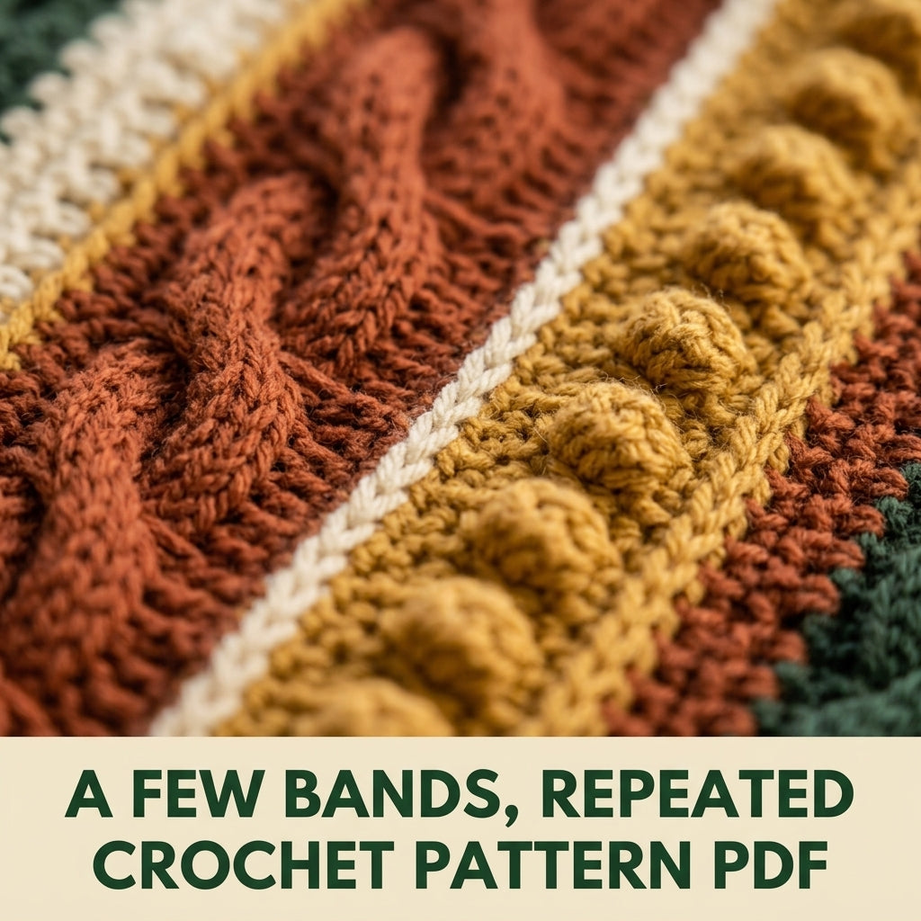 Harvest Texture Diamond Blanket Crochet Pattern PDF – Waffle, Cable and Bobble Throw with Tassels
