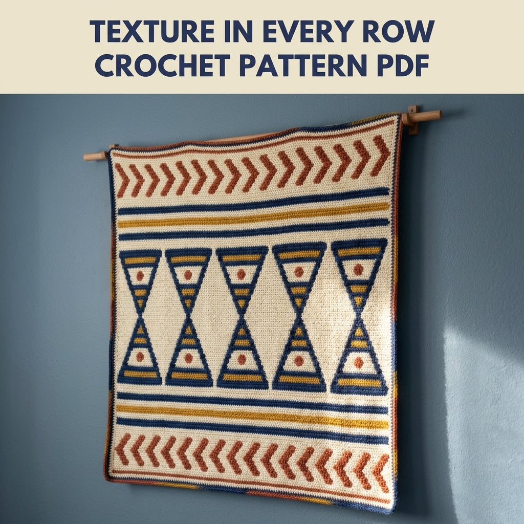 Hourglass Tapestry Crochet Wall Hanging Pattern PDF – Geometric Colourwork Wall Art