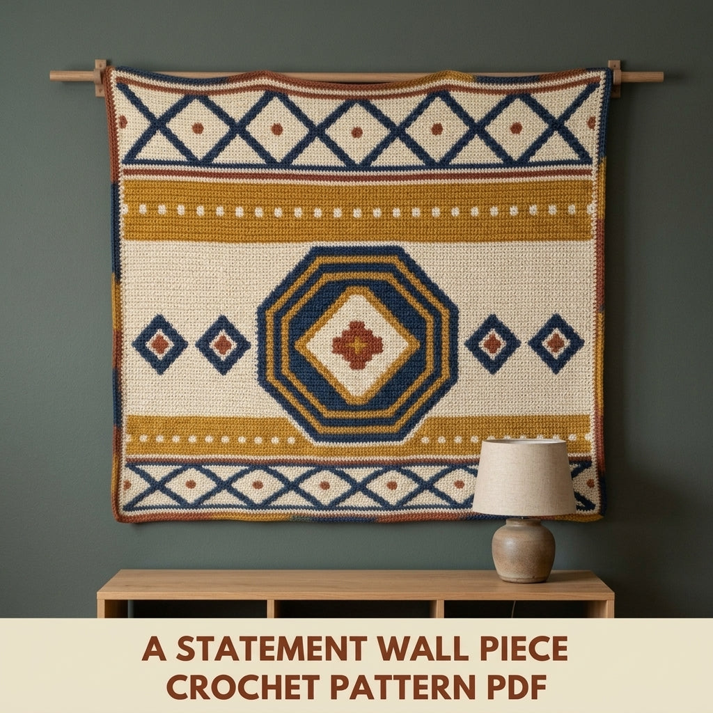 Medallion Tapestry Crochet Pattern PDF – Geometric Crochet Wall Decor
