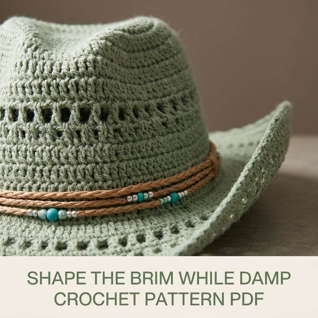 Sage Lace Summer Western Hat Crochet Pattern PDF – Sage Lace Cowboy Hat