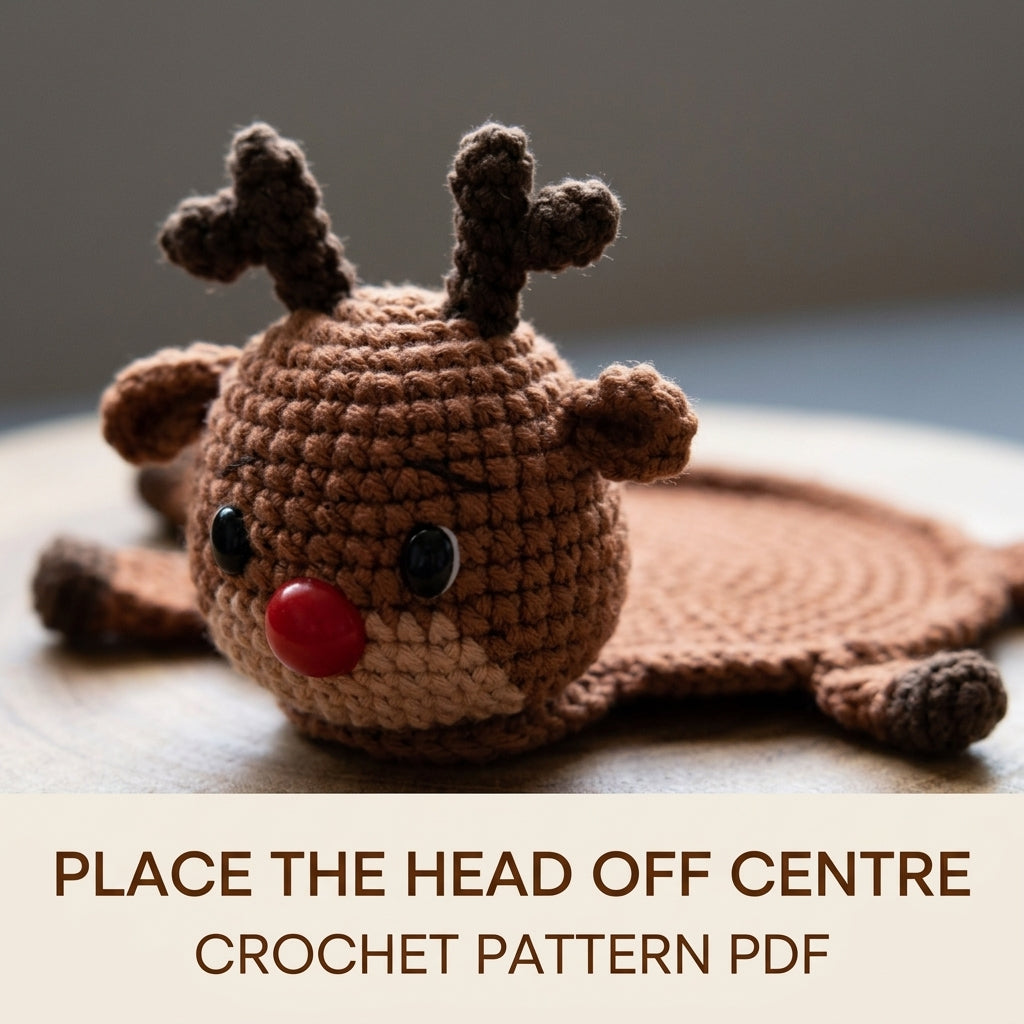 Reindeer Mug Coaster Crochet Pattern PDF – Christmas Mug Rug