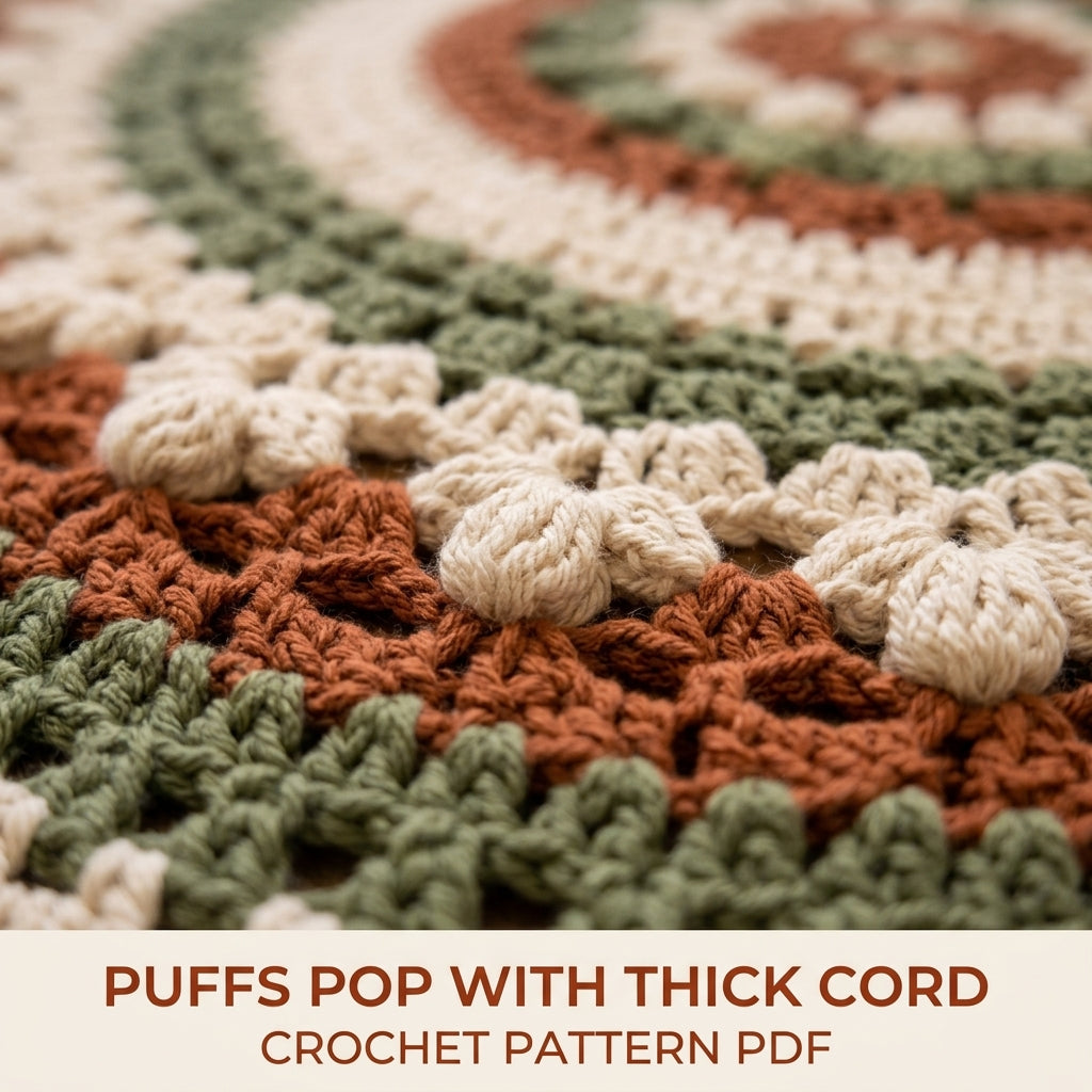 Terracotta Sage Mandala Rug Crochet Pattern PDF – Boho Round Rug