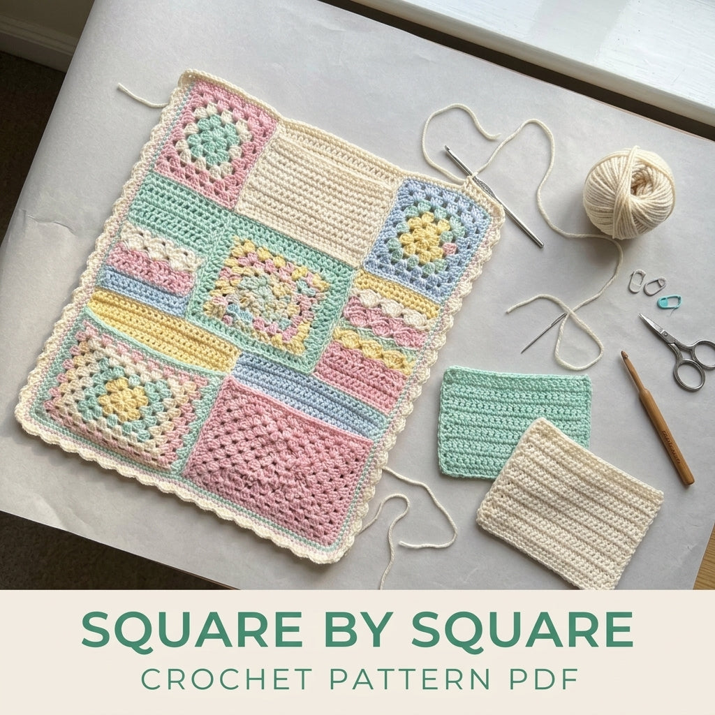 Pastel Granny Sofa Arm Organizer Crochet Pattern PDF – Armrest Caddy