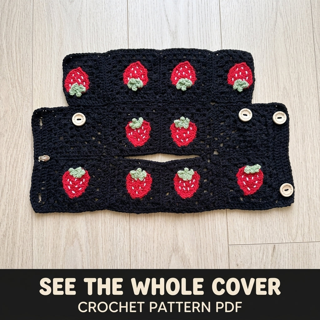 Strawberry Granny Tissue Box Cover Crochet Pattern PDF – Car Headrest Tissue Holder