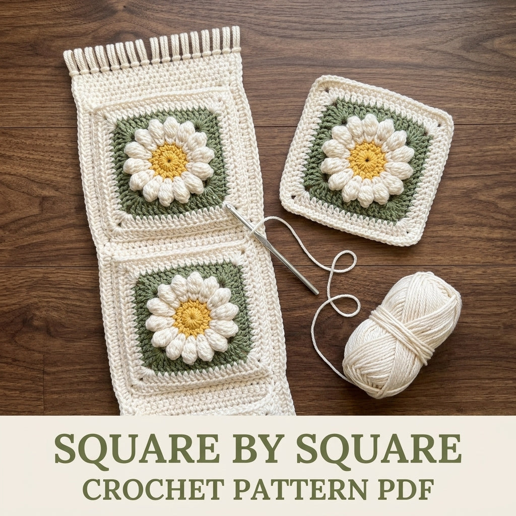 Daisy Wall Pocket Hanging Crochet Pattern PDF – Entryway Organizer