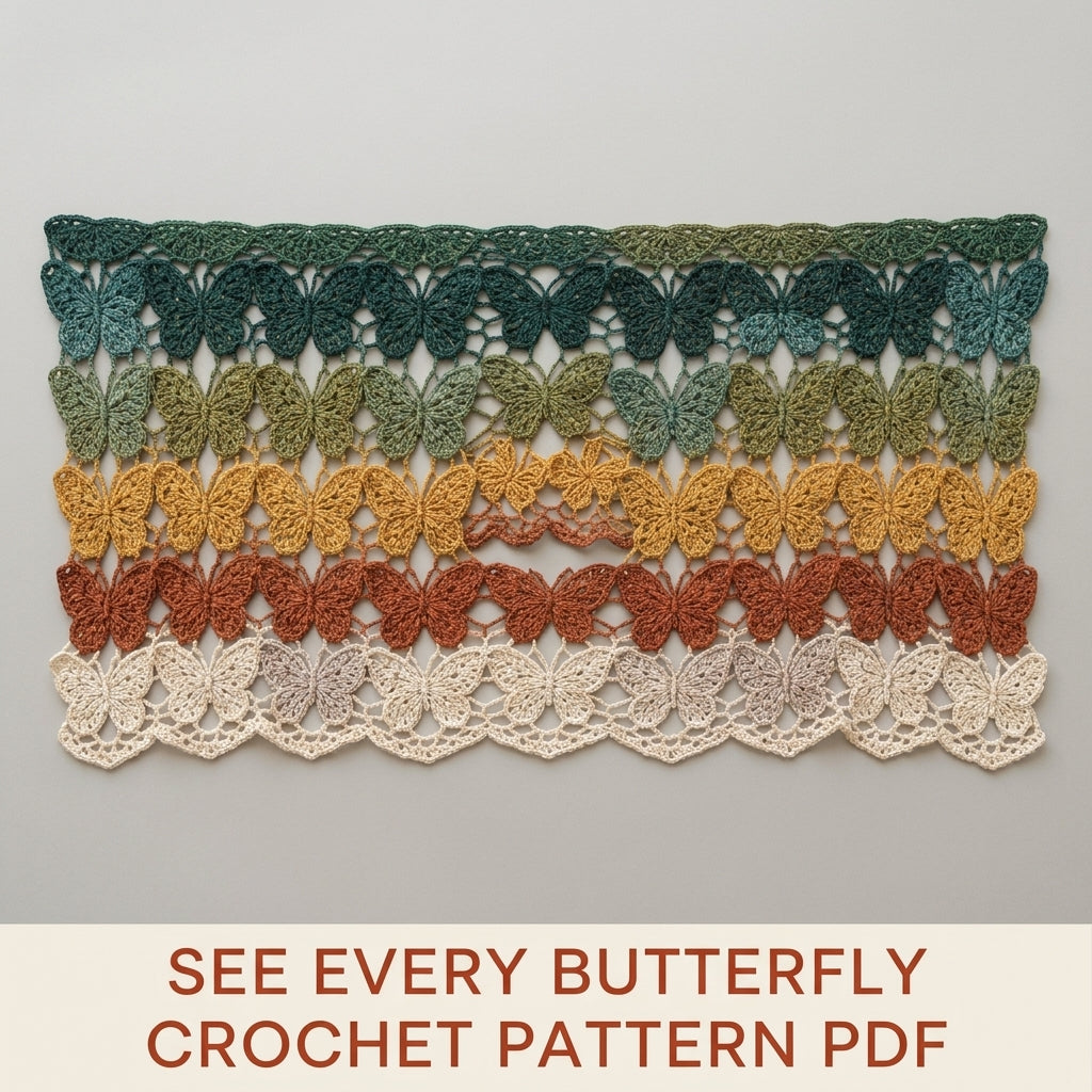 Autumn Butterfly Wrap Crochet Pattern PDF – Ombré Joined Butterfly Shawl
