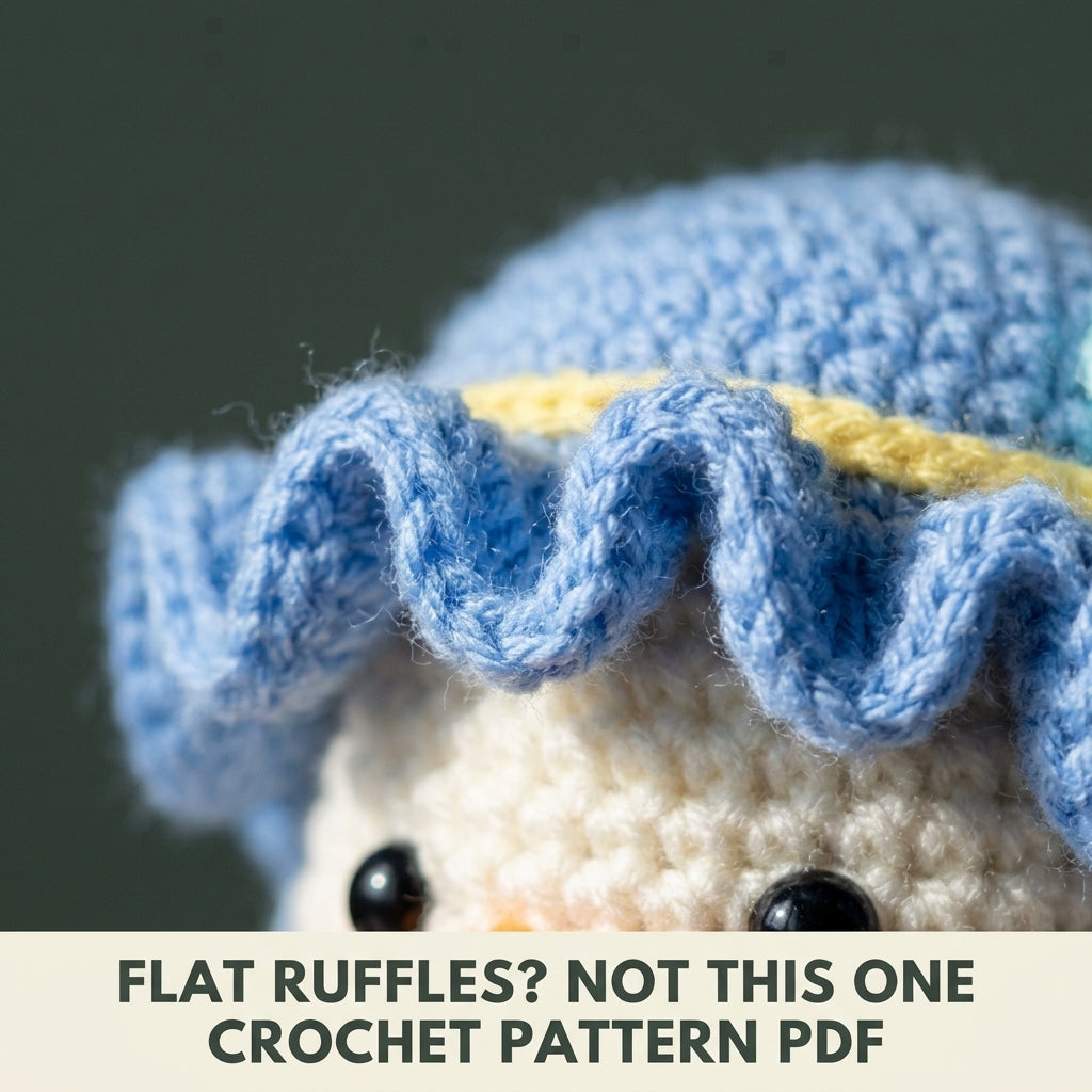 Duck Keychain Crochet Pattern PDF – Amigurumi Duckling in Ruffled Bucket Hat, Cute Bag Charm Pattern
